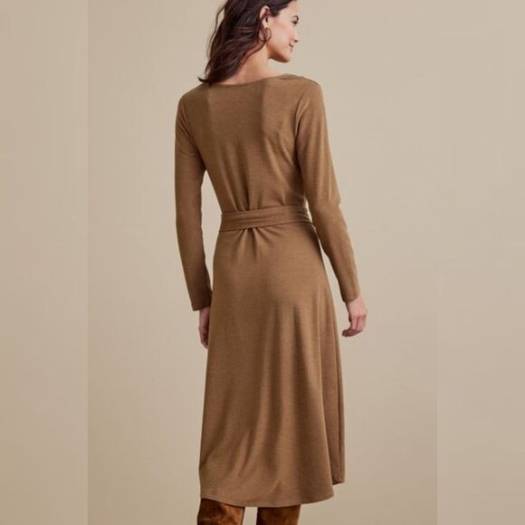 Soft Surroundings Paula Tan Cowl Neck Dress Size XL XLP $110 NWT - Picture 4 of 7